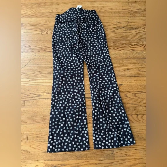 Ulla Johnson Wade polka-dot high-rise flared jeans